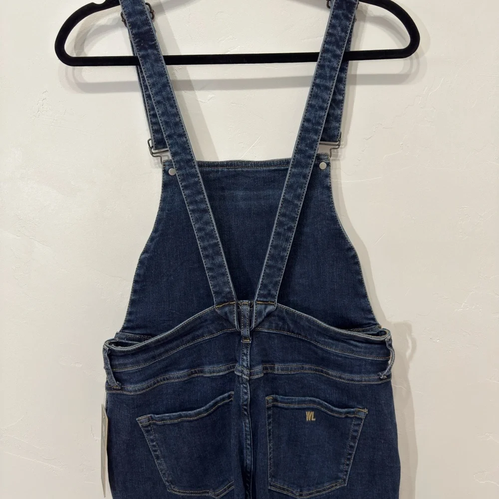 ๐ Wash Lab Blue Rain Denim Wide Leg Open Back Overalls, New with Tags, Medium - Picture 6 of 8